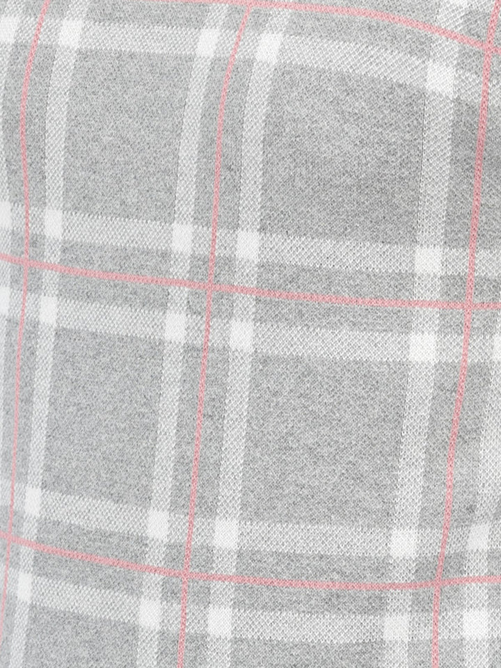 Grey Melange Checked Sweater-Men Sweaters-Crimsoune Club