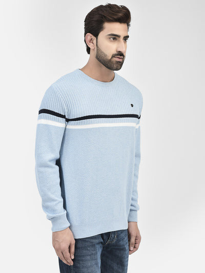 Blue Stripes Sweater-Men Sweaters-Crimsoune Club