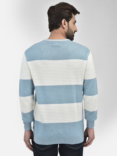 Blue Stripes Sweater-Men Sweaters-Crimsoune Club