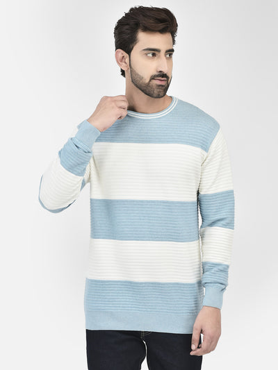 Blue Stripes Sweater-Men Sweaters-Crimsoune Club