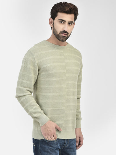 Olive Stripes Sweater-Men Sweaters-Crimsoune Club