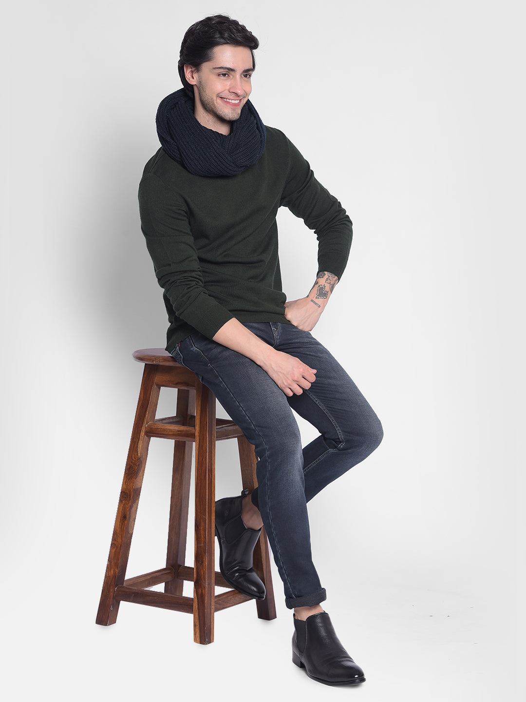 Olive Sweater-Men Sweaters-Crimsoune Club