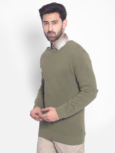 Olive Sweater-Men Sweaters-Crimsoune Club