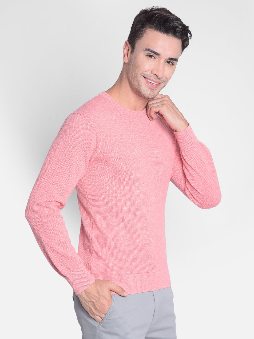 Pink Sweater-Men Sweaters-Crimsoune Club