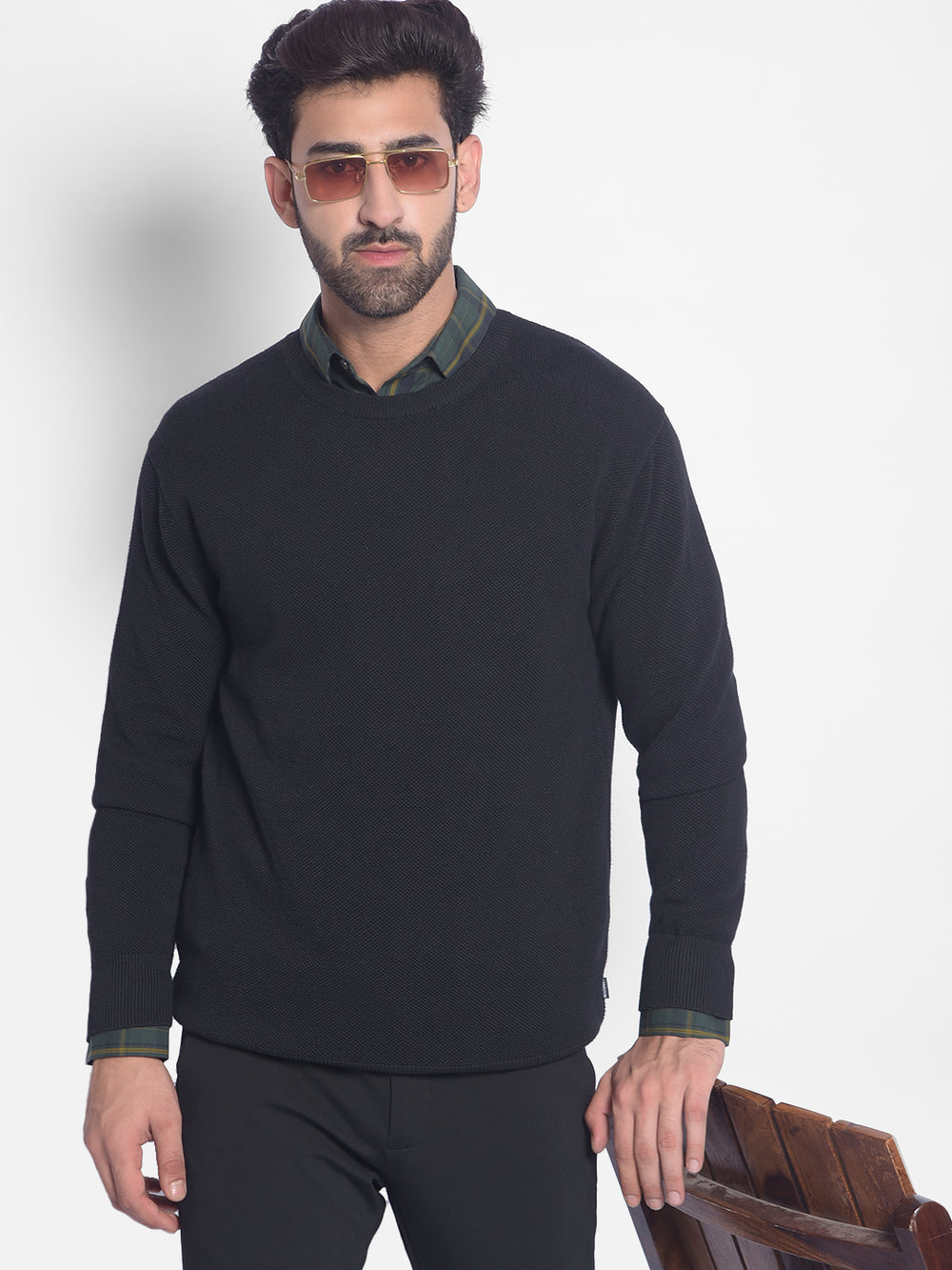 Black Sweater-Men Sweaters-Crimsoune Club