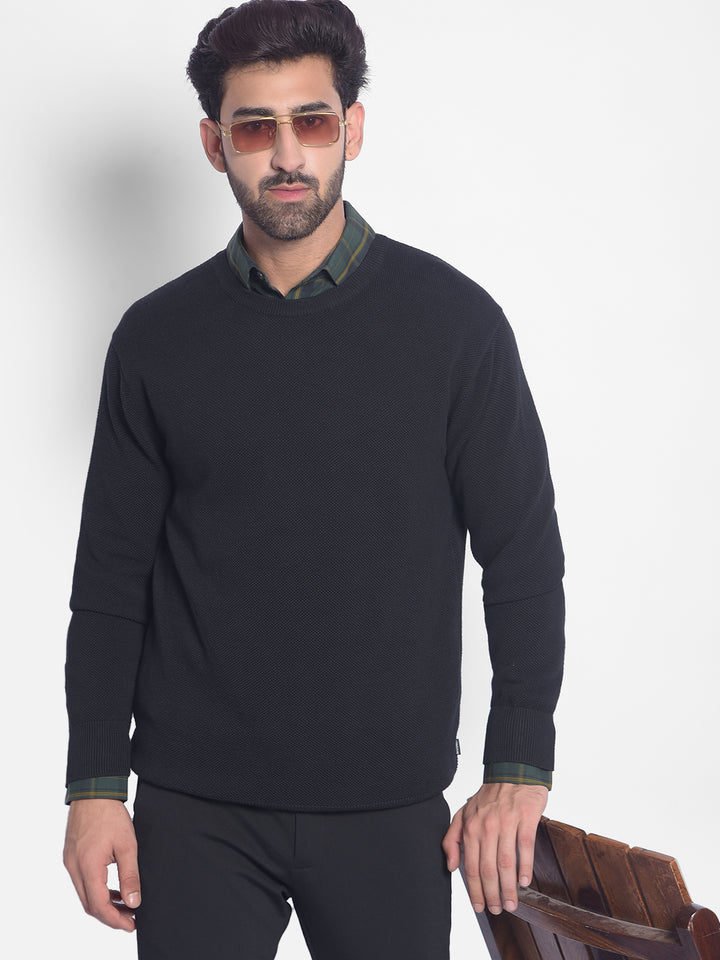 Black Sweater-Men Sweaters-Crimsoune Club