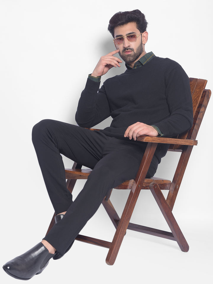 Black Sweater-Men Sweaters-Crimsoune Club