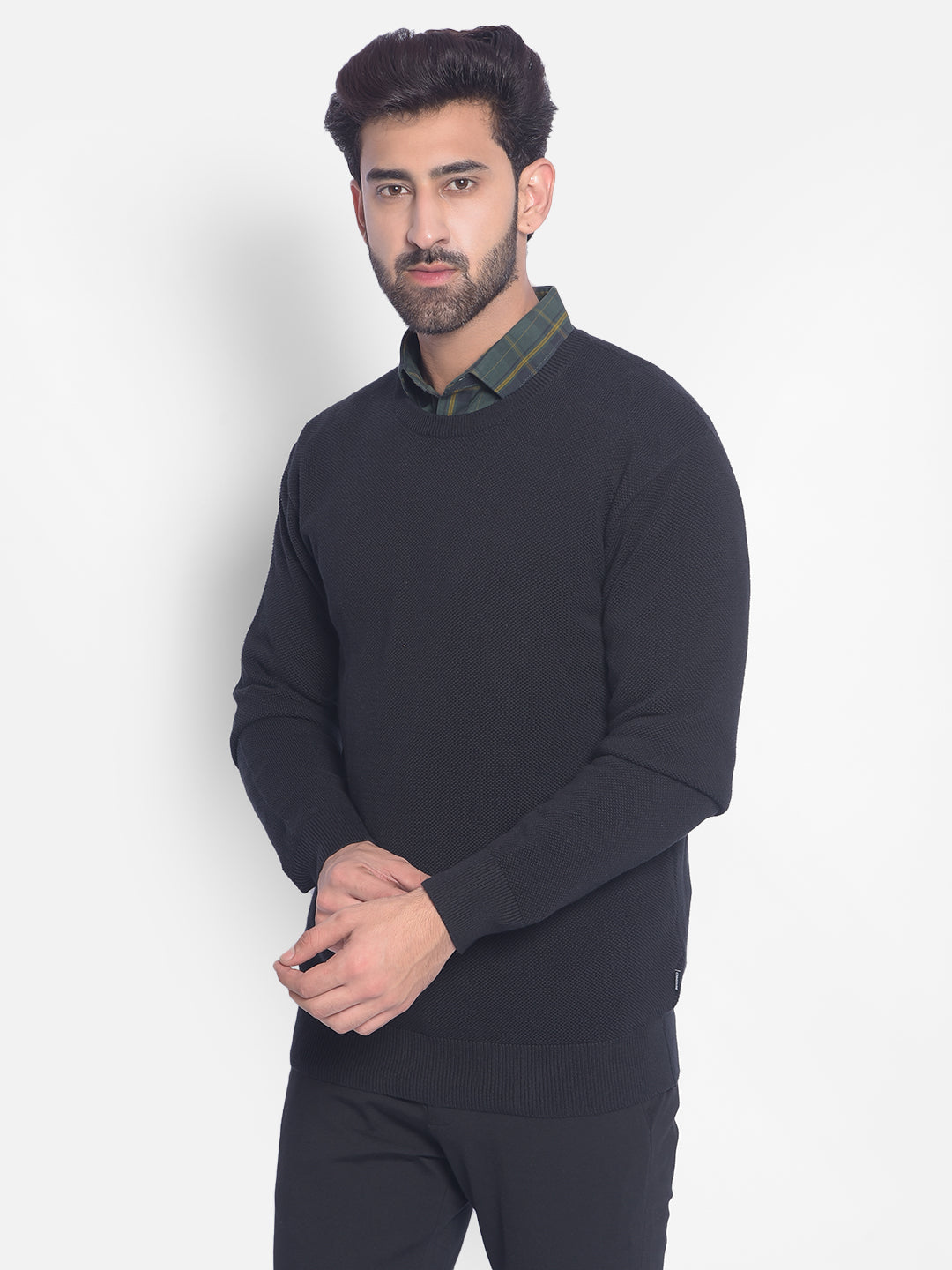 Black Sweater-Men Sweaters-Crimsoune Club