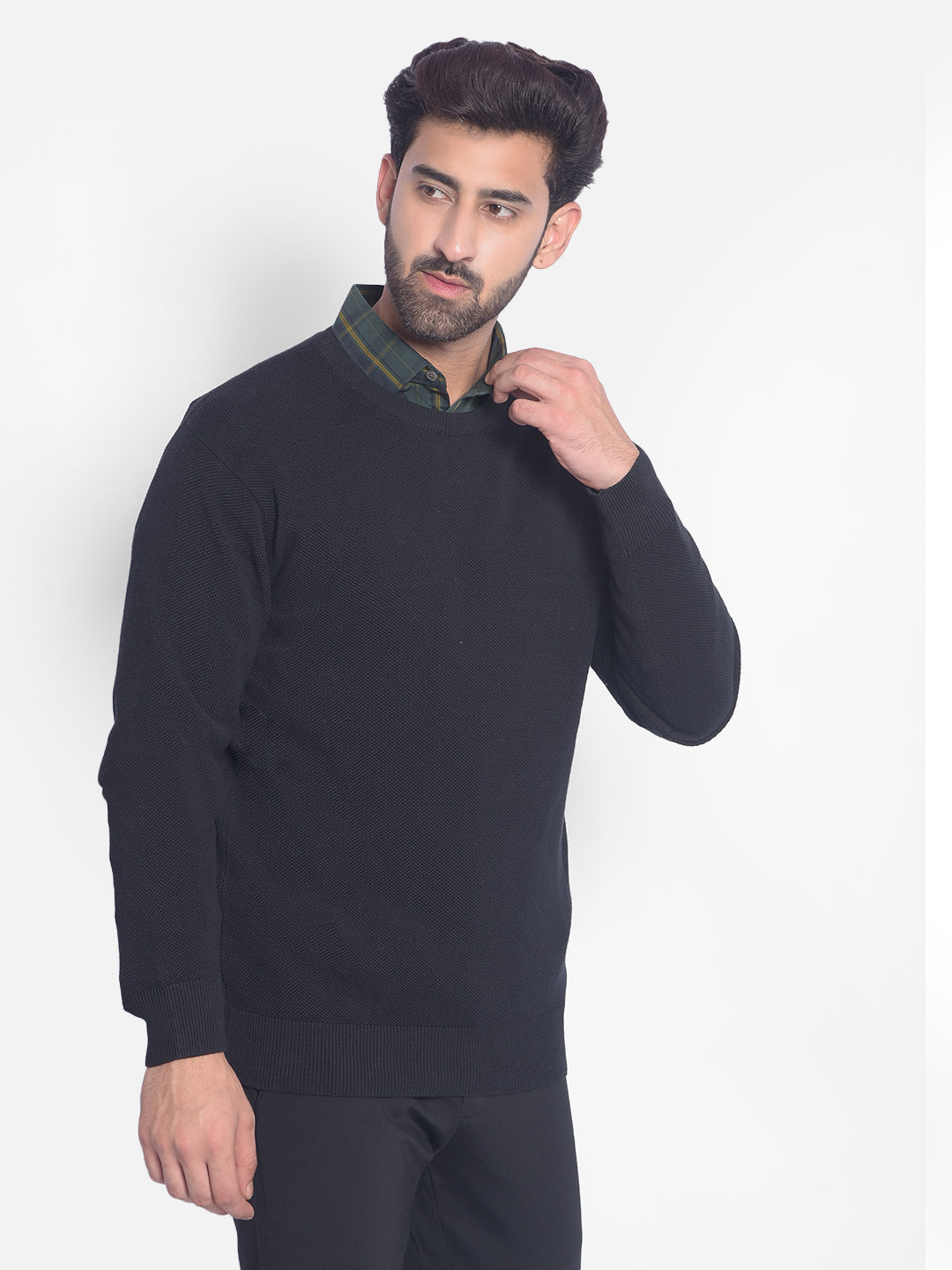 Black Sweater-Men Sweaters-Crimsoune Club