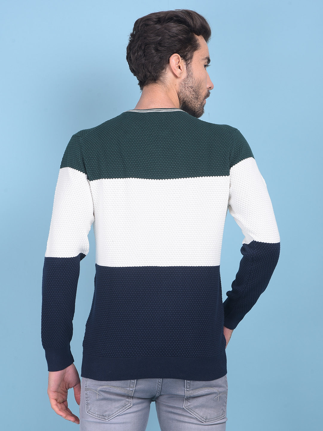 White Printed Sweater-Men Sweaters-Crimsoune Club