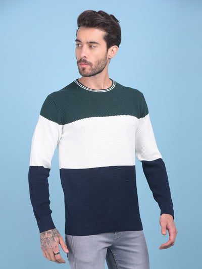 White Printed Sweater-Men Sweaters-Crimsoune Club