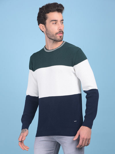 White Printed Sweater-Men Sweaters-Crimsoune Club