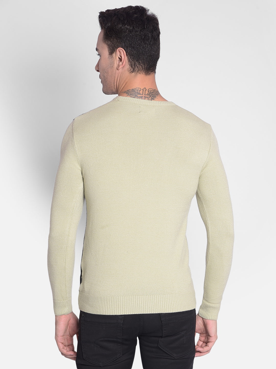 Olive Printed Sweater-Men Sweaters-Crimsoune Club