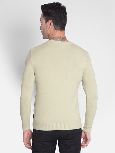 Olive Printed Sweater-Men Sweaters-Crimsoune Club