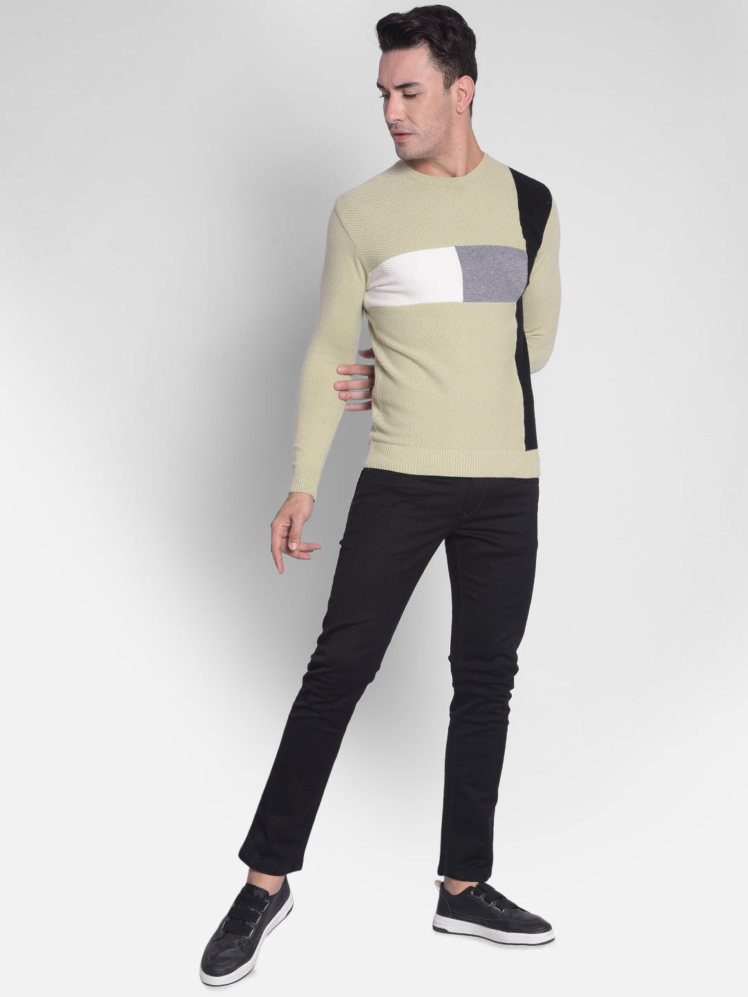 Olive Printed Sweater-Men Sweaters-Crimsoune Club