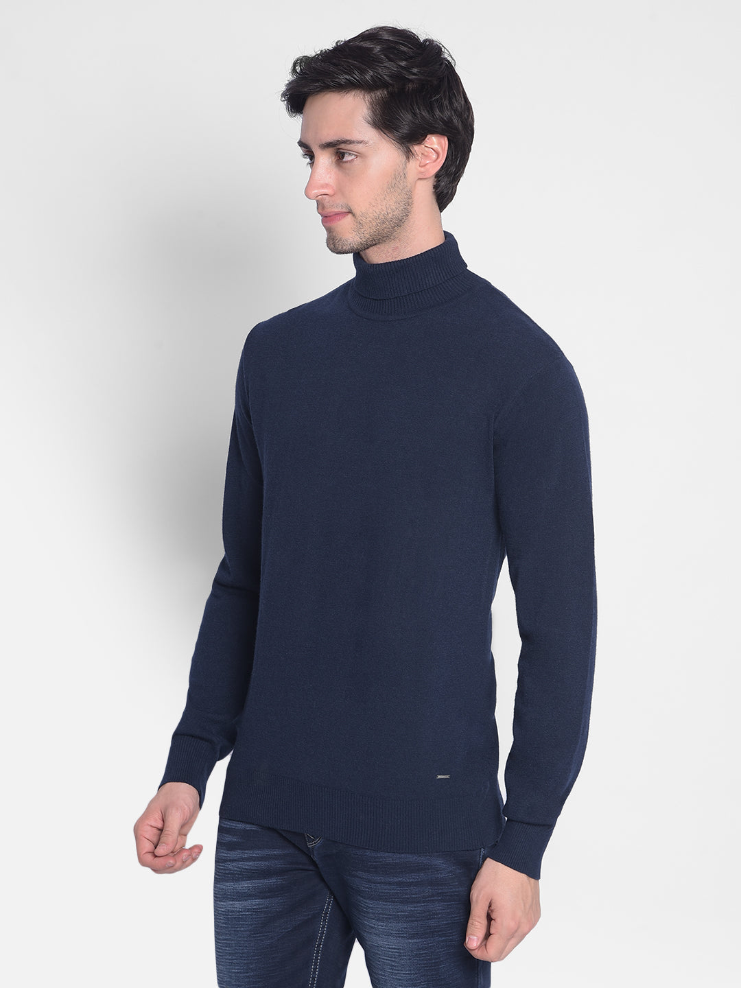 Navy Blue Sweater-Men Sweaters-Crimsoune Club