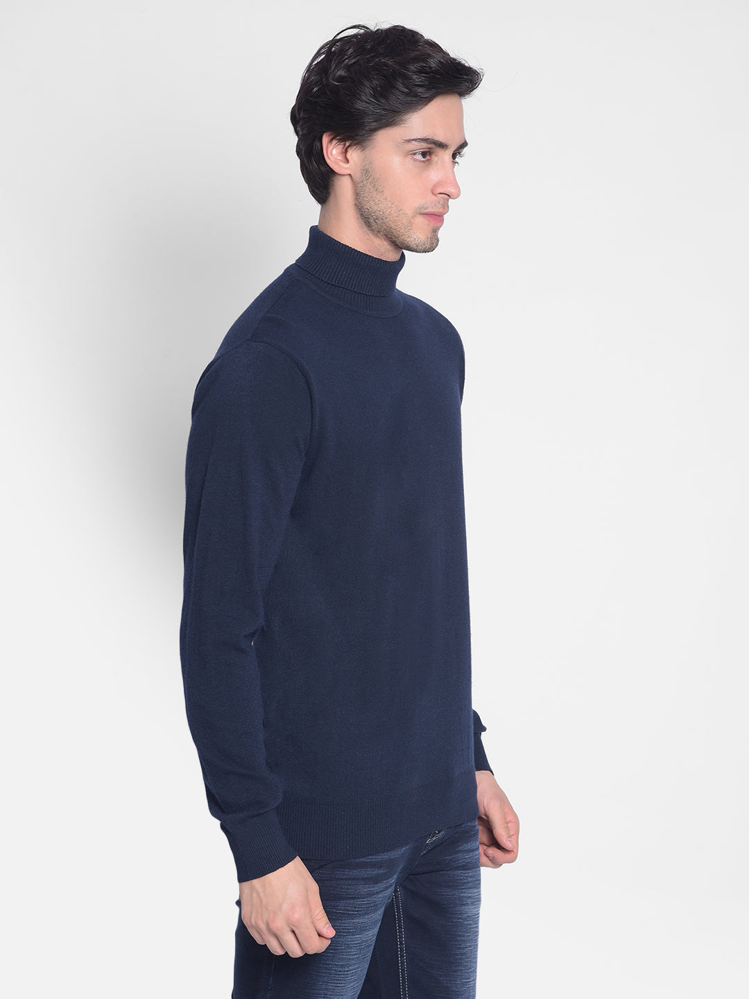 Navy Blue Sweater-Men Sweaters-Crimsoune Club