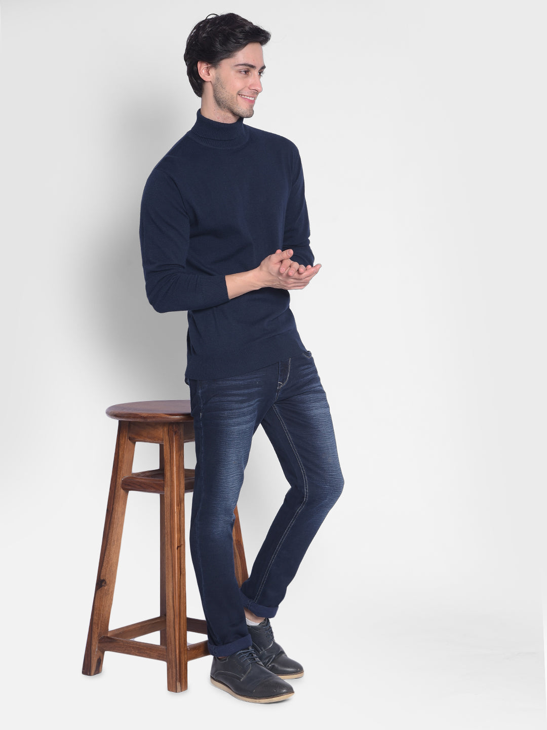 Navy Blue Sweater-Men Sweaters-Crimsoune Club