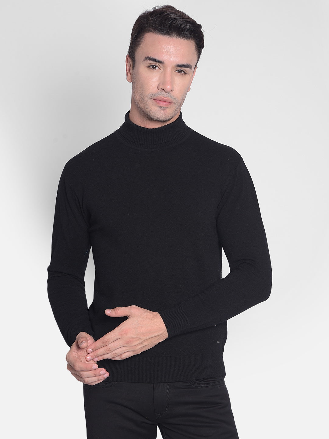 Black Sweater-Men Sweaters-Crimsoune Club