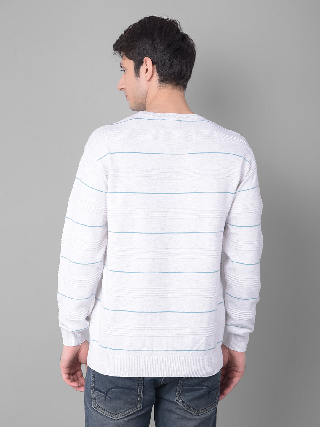 White Striped Sweater-Men Sweaters-Crimsoune Club