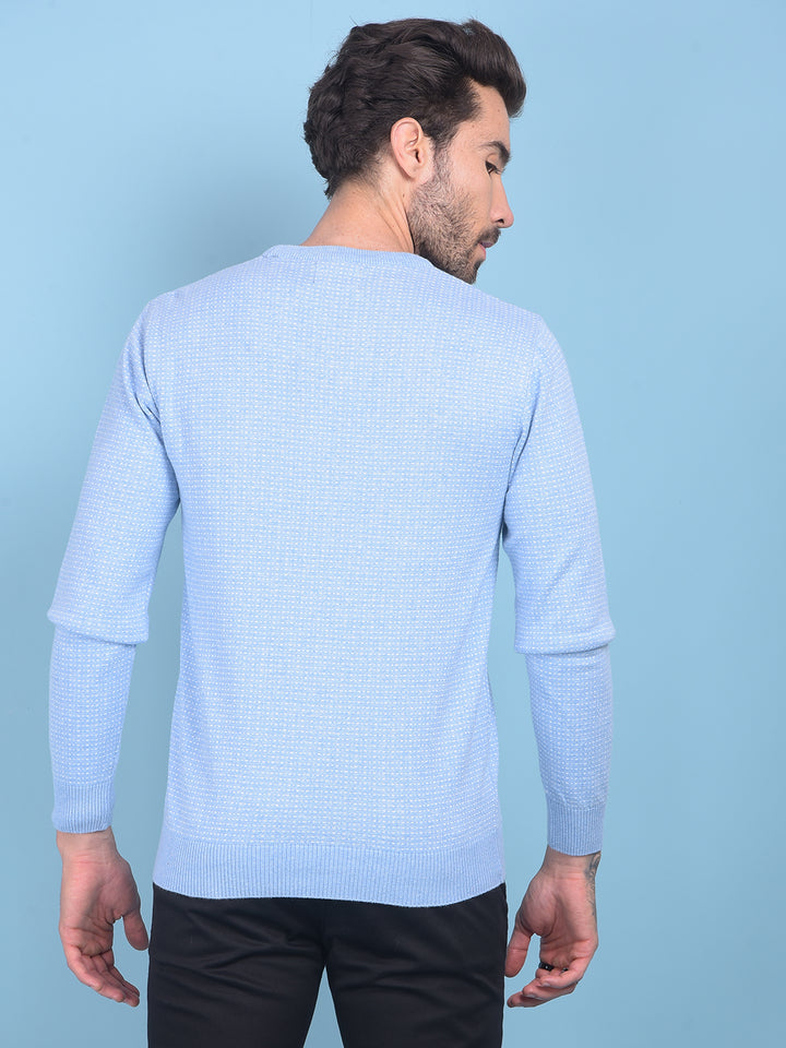 Navy Blue Printed Sweater-Men Sweaters-Crimsoune Club