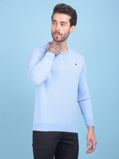 Navy Blue Printed Sweater-Men Sweaters-Crimsoune Club