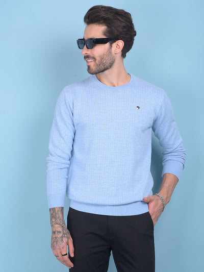 Navy Blue Printed Sweater-Men Sweaters-Crimsoune Club