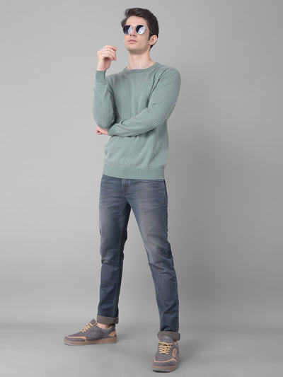 Green Printed Sweater-Men Sweaters-Crimsoune Club