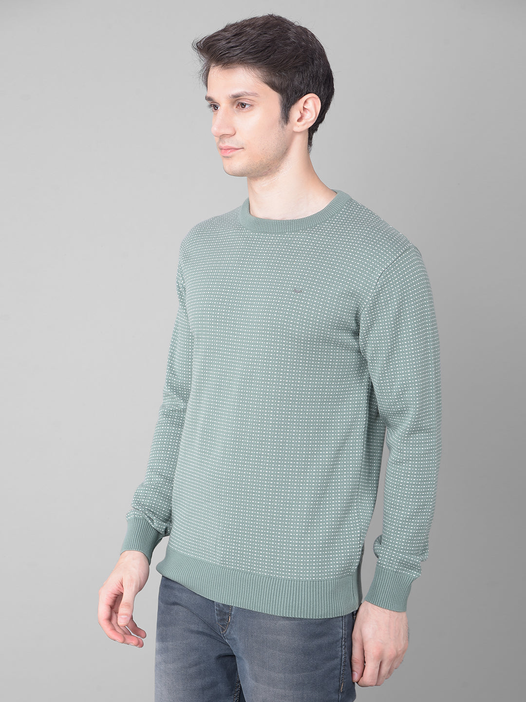 Green Printed Sweater-Men Sweaters-Crimsoune Club