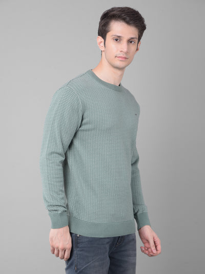 Green Printed Sweater-Men Sweaters-Crimsoune Club