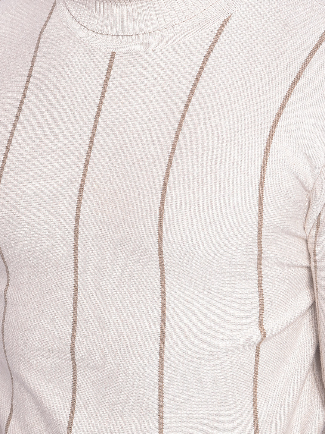 Beige Striped Sweater-Men Sweaters-Crimsoune Club