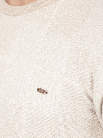 Beige Jacquard Sweater-Men Sweaters-Crimsoune Club