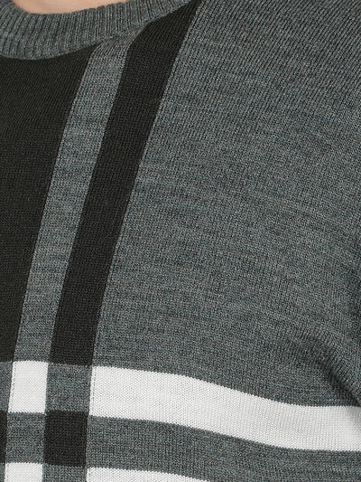 Olive Horizontal Stripes Sweater-Men Sweaters-Crimsoune Club