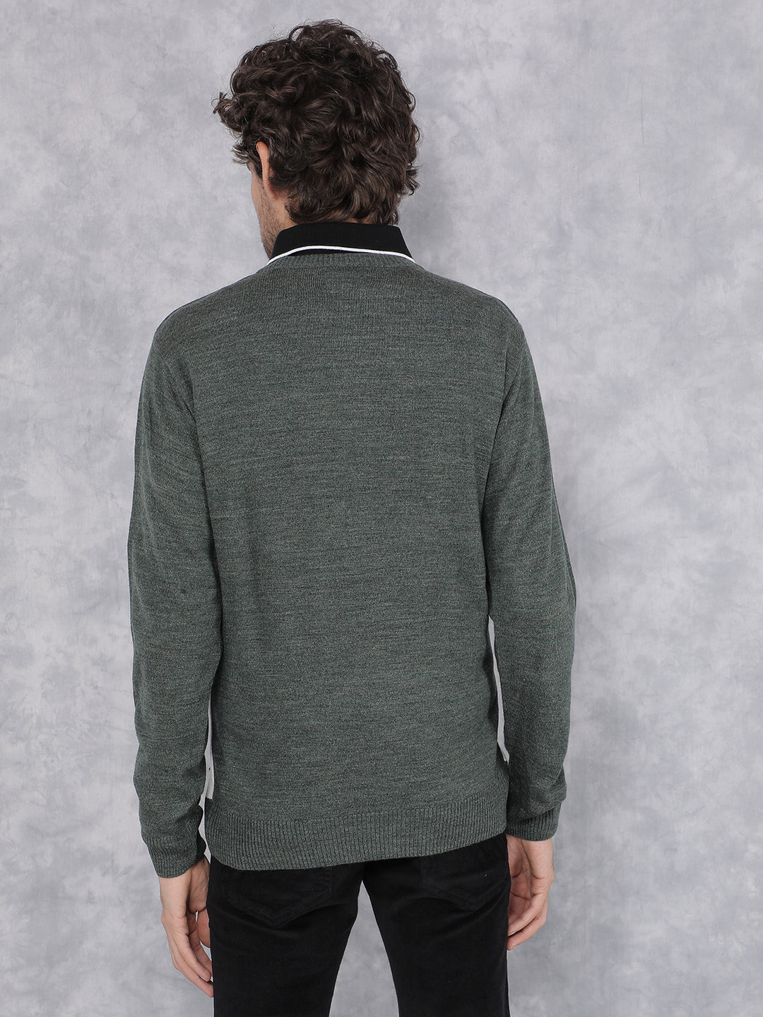 Olive Horizontal Stripes Sweater-Men Sweaters-Crimsoune Club