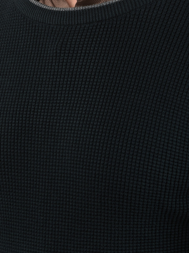 Green 100% Cotton Sweater-Men Sweaters-Crimsoune Club