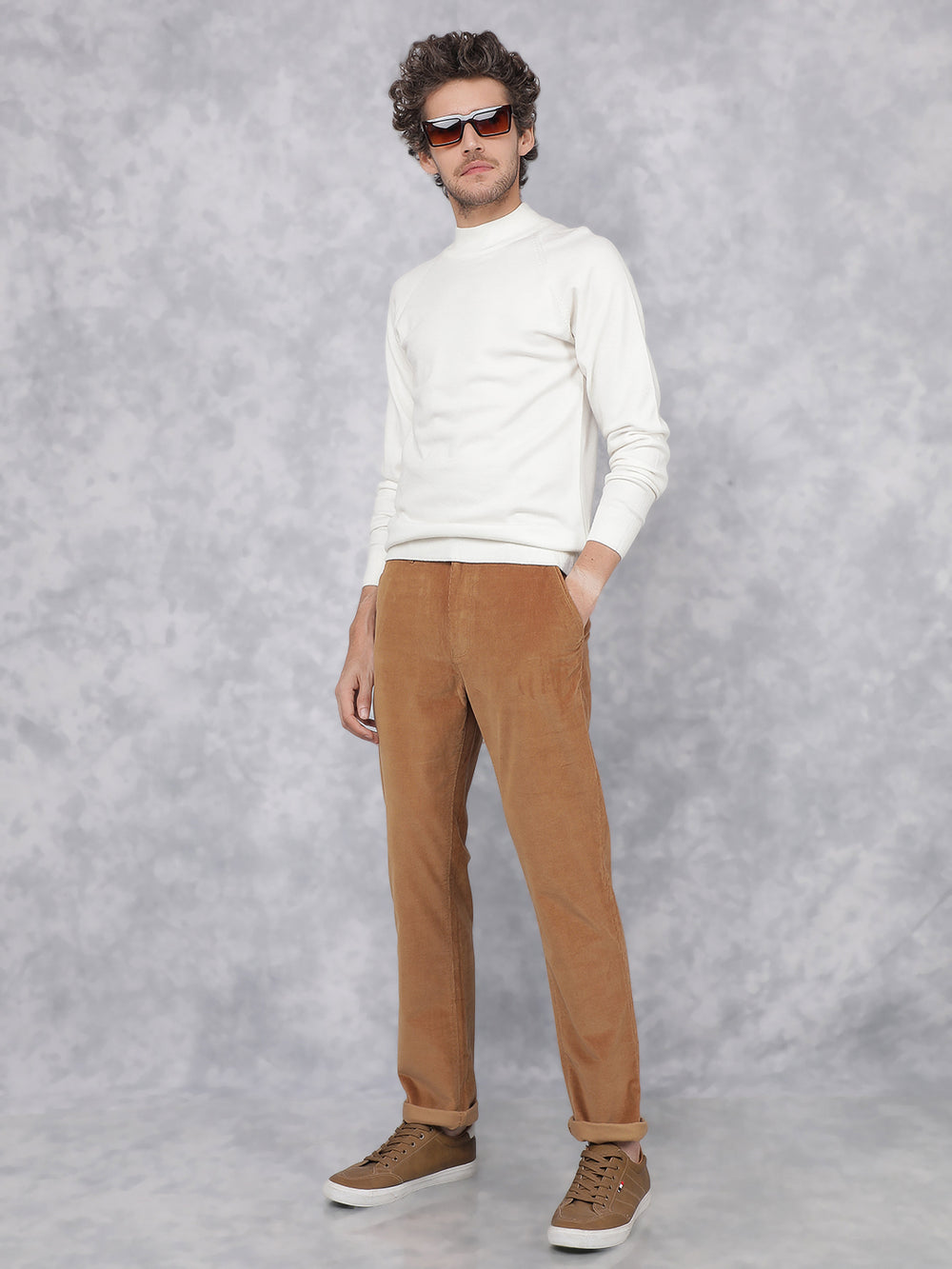 White High Neck Sweater-Men Sweaters-Crimsoune Club