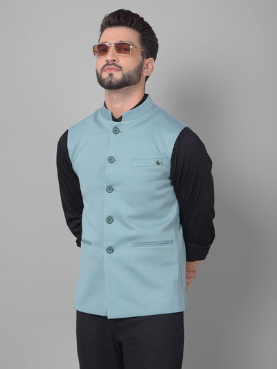 Mint Green Waistcoat-Men Waistcoats-Crimsoune Club