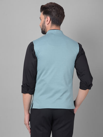 Mint Green Waistcoat-Men Waistcoats-Crimsoune Club