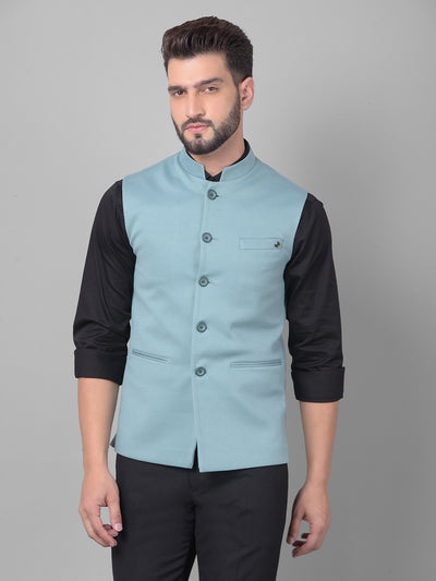 Mint Green Waistcoat-Men Waistcoats-Crimsoune Club