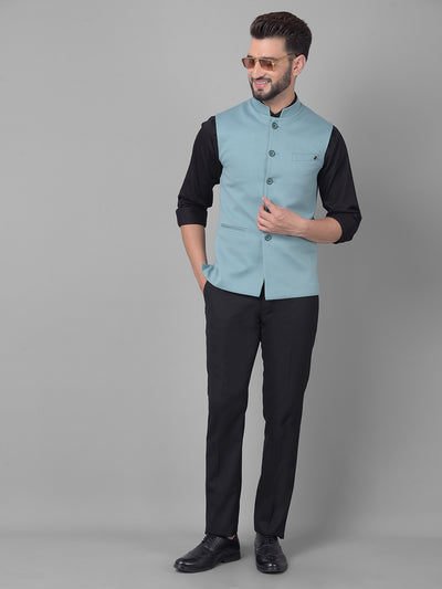 Mint Green Waistcoat-Men Waistcoats-Crimsoune Club