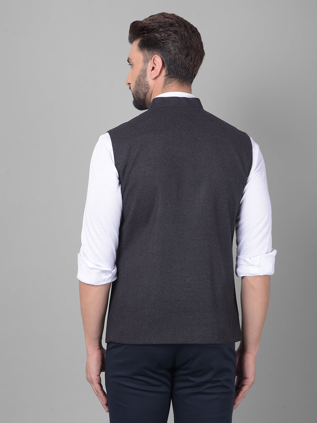 Black Waistcoat-Men Waistcoats-Crimsoune Club