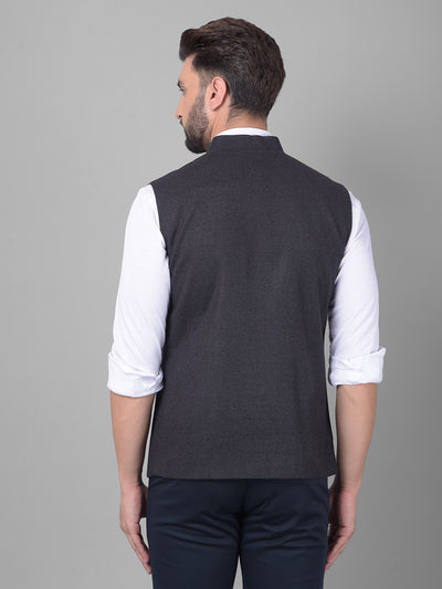 Black Waistcoat-Men Waistcoats-Crimsoune Club