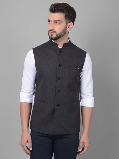 Black Waistcoat-Men Waistcoats-Crimsoune Club
