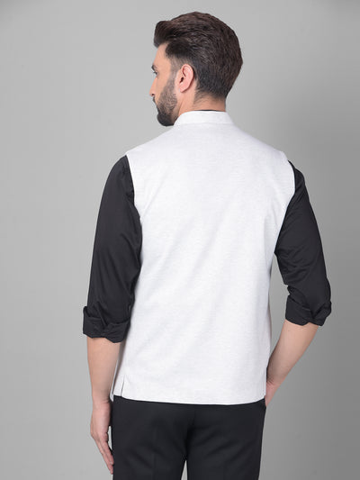 Off White Waistcoat-Men Waistcoats-Crimsoune Club