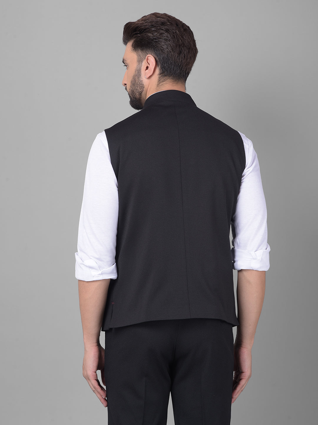 Black Waistcoat-Men Waistcoats-Crimsoune Club