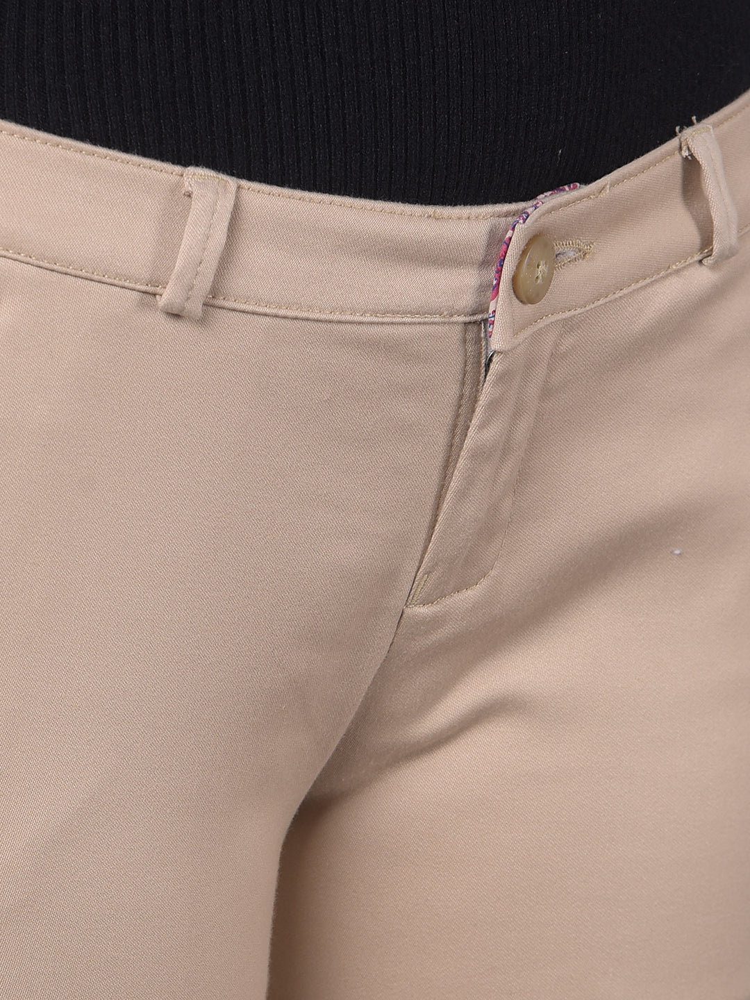 Beige Trousers-Women Trousers-Crimsoune Club