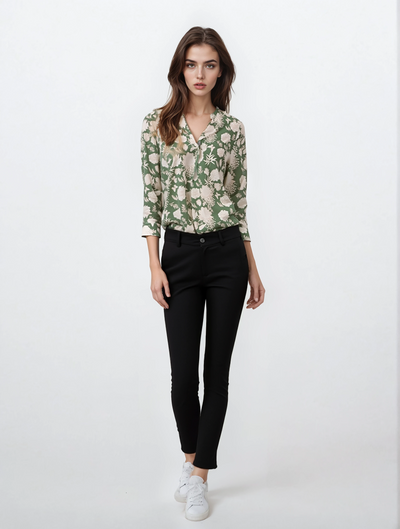 Black Straight Trousers-Women Trousers-Crimsoune Club