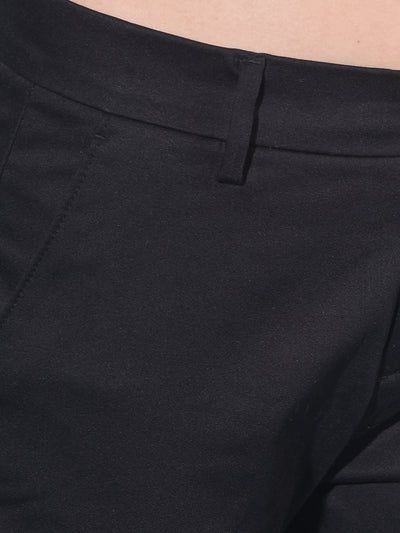 Black Stretchable Trousers-Women Trousers-Crimsoune Club