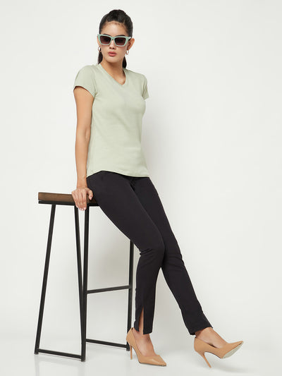 Classic Black Trousers-Women Trousers-Crimsoune Club