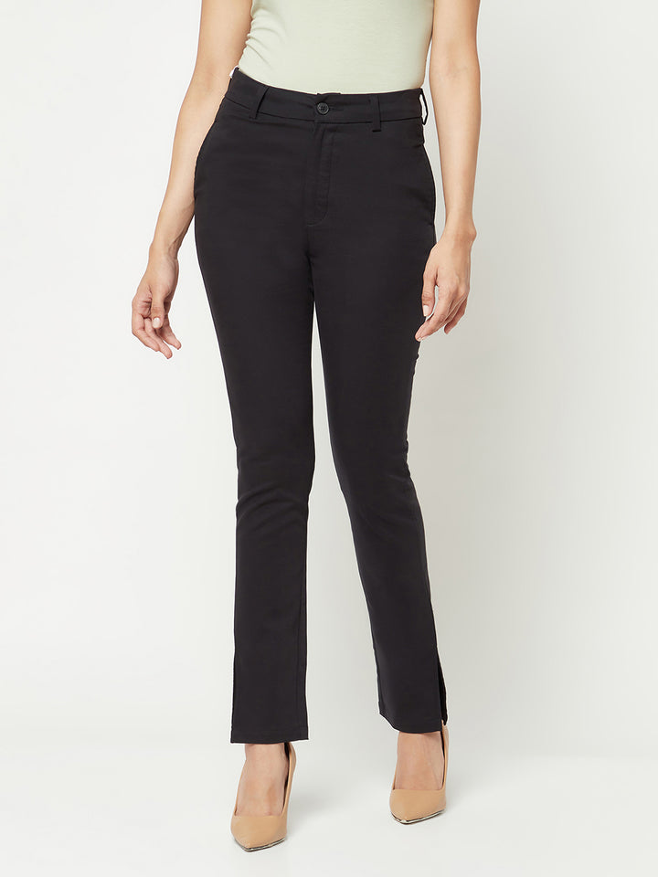 Classic Black Trousers-Women Trousers-Crimsoune Club